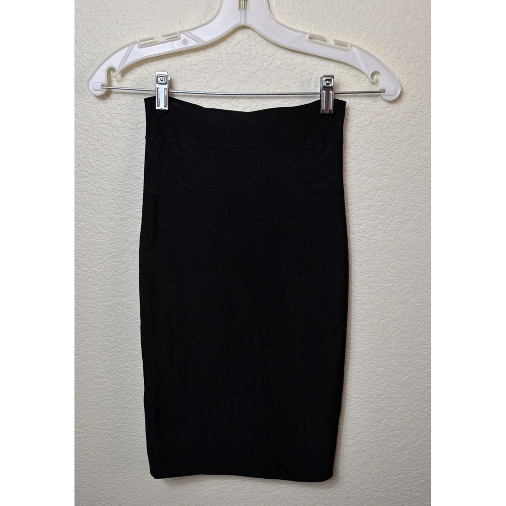 BCBG Max Azria Black Bandage Skirt XXS High Waist Bodycon Pencil Classic Stretch
